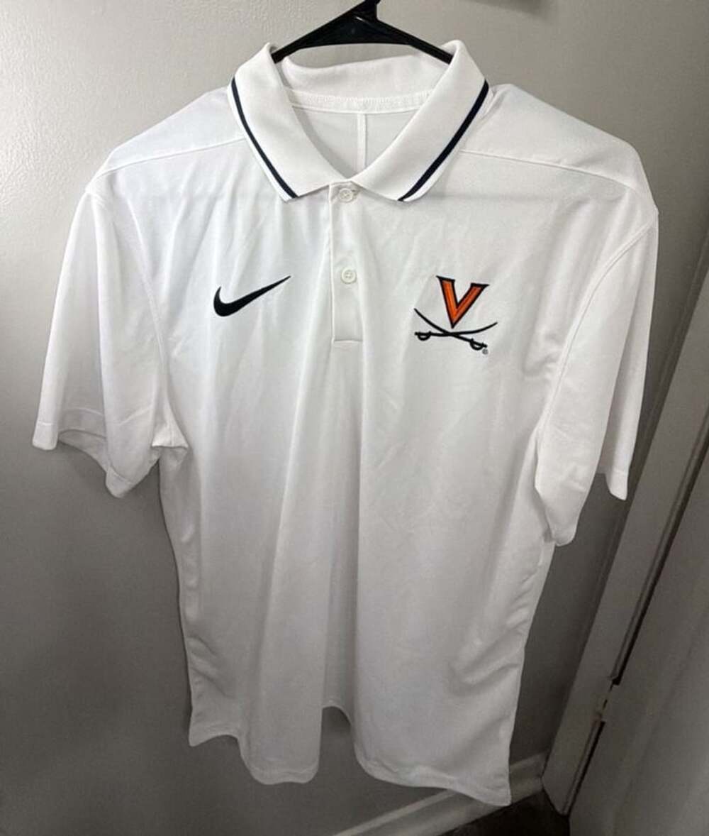 Nike Virginia Cavaliers Men’s M White Dri-FIT Polo UVA Embroidered Logo